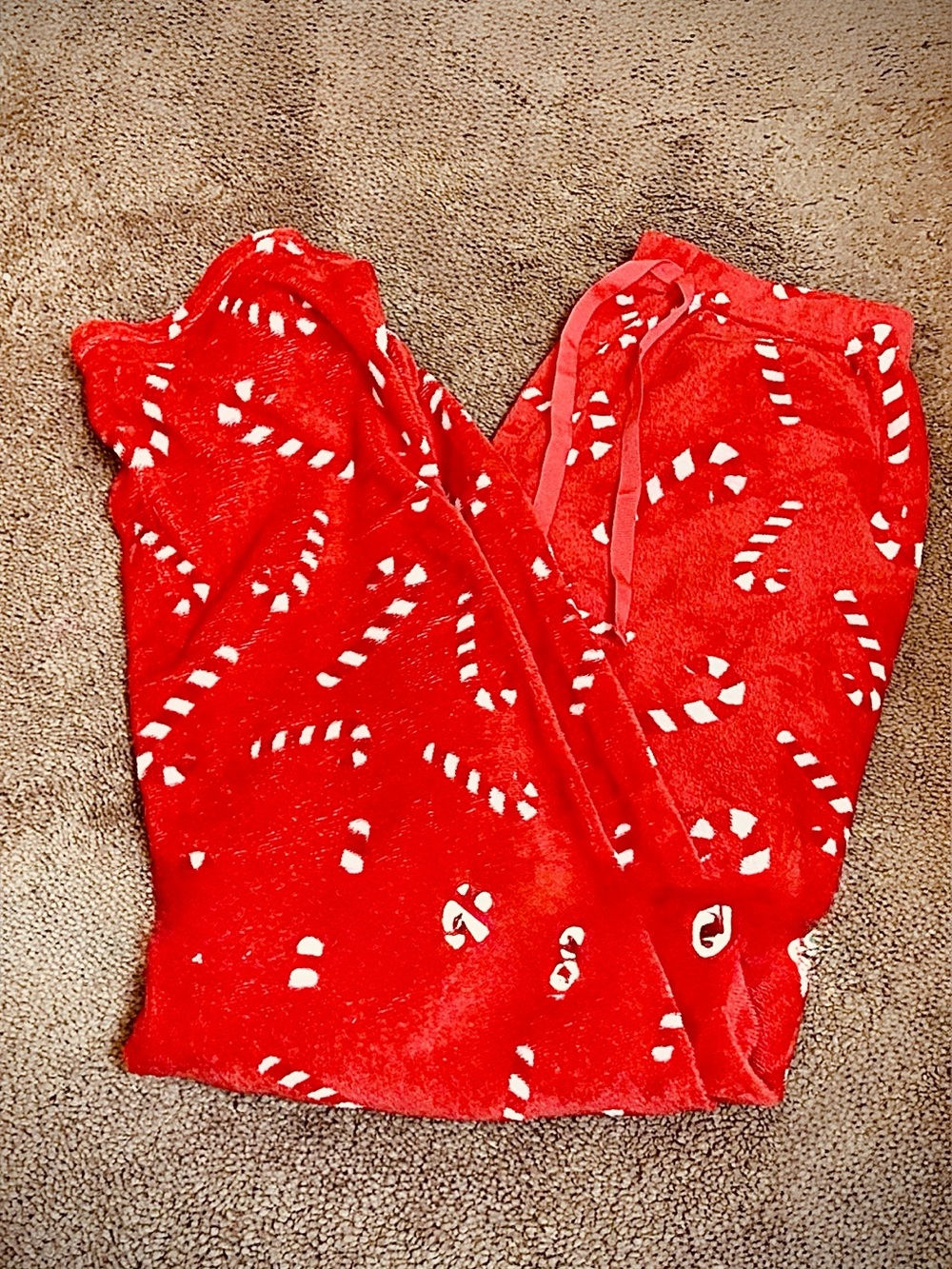 Red Candy Cane Fleece Pajama Pants